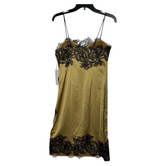 JAY GODFREY NWT WOMEN’S JACOBS GOLD SLIP SHEATH LACE MIDI DRESS SZ 4 - Picture 5 of 11